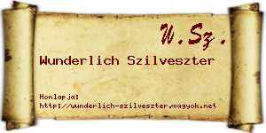 Wunderlich Szilveszter névjegykártya