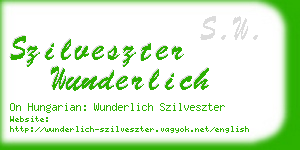 szilveszter wunderlich business card